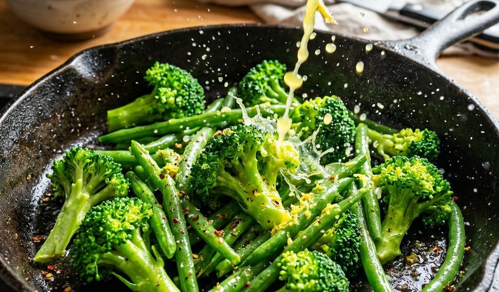 Cuisson des légumes verts : l’astuce du jus de citron pour fixer leur couleur éclatante