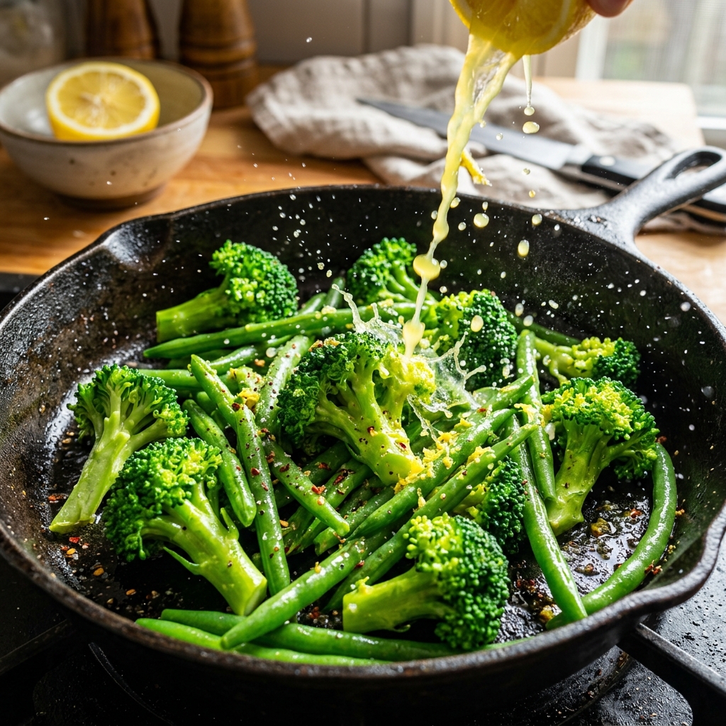 Cuisson des légumes verts : l’astuce du jus de citron pour fixer leur couleur éclatante